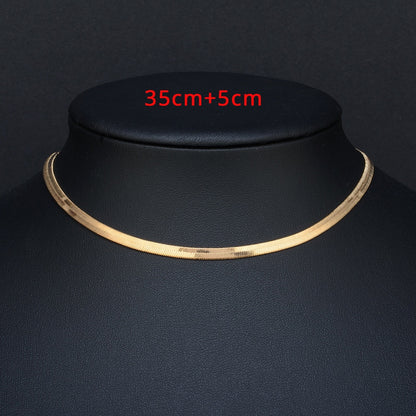Gargantilla de serpiente de acero inoxidable de 35+5 cm, color dorado y plateado, de alta calidad, para mujer, 2019