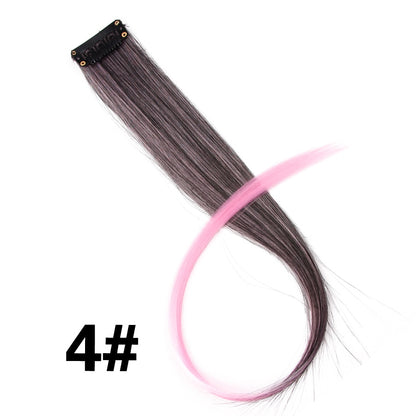 Extensiones de cabello Alileader con clip, 57 colores, ombré, liso, postizos con clip, piezas de cabello Faber de alta temperatura