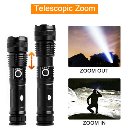 Most Powerful xhp50 LED Flashlight usb Rechargeable 18650 Zoom Aluminum Alloy led torch Best Camping, Outdoor &amp; Emergency use