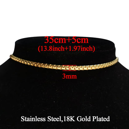 Gargantilla de serpiente de acero inoxidable de 35+5 cm, color dorado y plateado, de alta calidad, para mujer, 2019