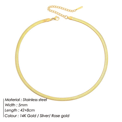 Collar de acero inoxidable dorado estético eManco, gargantilla de cadena de serpiente para mujer, collares para mujer, joyería al por mayor. 