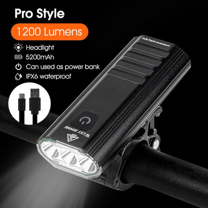 WEST BIKING Bike Front Light Induction Bicycle Bright Light USB Charging Flashlight Cycling Waterproof Torch Bike Headlight