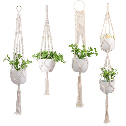 花边手工植物吊篮花盆架阳台悬挂装饰打结吊绳家居花园用品