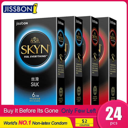 Jissbon SKYN Condom Soft Skinfeel Latex/Non-Latex Condom Penis Sleeve Sex Products Intimate Goods Lubricant Condoms for Men