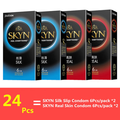 Jissbon SKYN Condom Soft Skinfeel Latex/Non-Latex Condom Penis Sleeve Sex Products Intimate Goods Lubricant Condoms for Men