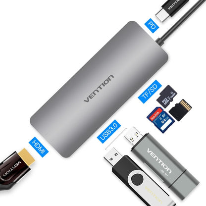 Concentrador Vention Thunderbolt 3 Dock USB-C Tipo C a HDMI, adaptador USB 3.0 RJ45 para MacBook, Samsung S8/S9, Huawei P20 Pro, adaptador USB-C